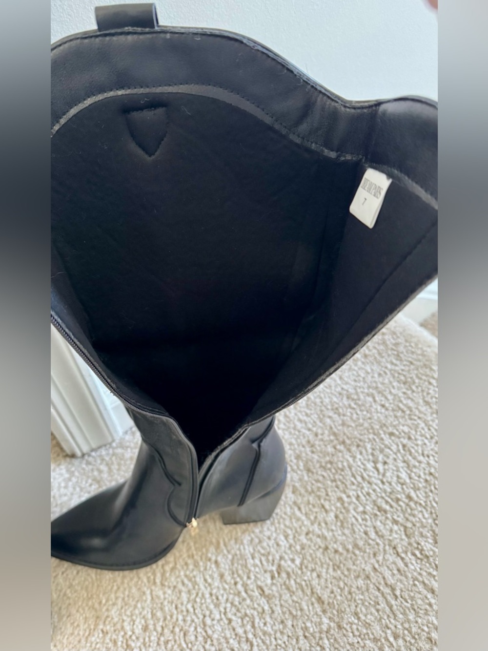 Dream Pairs Black Over-the-Knee Western Boots NWOB - Picture 3 of 4
